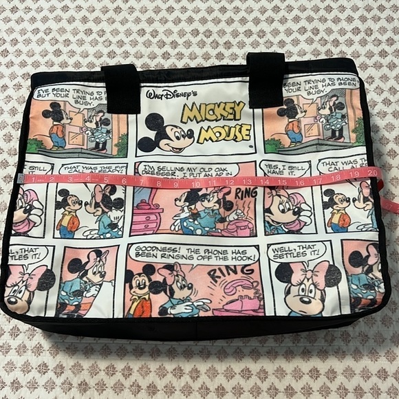 Disney Mickey Minnie Mouse Comic Strip Zipper Tote Travel Overnight Large Bag - Picture 11 of 17